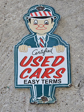 VINTAGE CERTIFIED USED CARS PORCELAIN SIGN GAS MOTOR OIL AUTO SALES 10