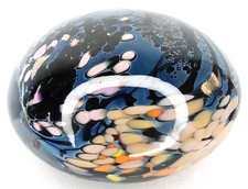 Vintage 1980s Rollin Karg Dichroic Glass Paperweight Signed picture