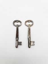 Lot of 2 Antique J.B. Schroeder & Co. Cincinnati OH Skeleton Keys Ornate Cut picture
