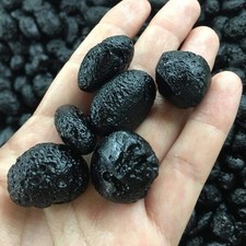 Unique Stones Natural Stone Meteorite Black Tektite Specimen 6Pcs picture