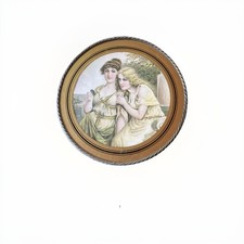 Antique Round Victorian Ladies/girls Chimney Flue Cover 9” picture