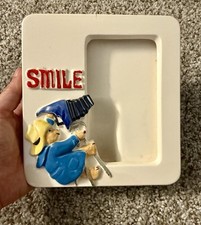 Very Rare Vtg 1987 Paddington Bear “Smile” Graphic Ceramic Picture Frame Kidcore picture
