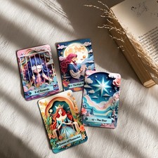 Unique Tarot Cards Deck For Collectors, Rate Paper Art Style, Oracle Cards Gift picture