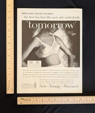 Vintage 1960 Warner's Tomorrow Bra B&W Print Ad Full Page Original Advertisement picture