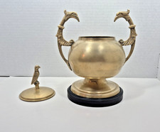 Antique early 20th-century Neoclassical revival centerpiece urn Patinated Brass picture
