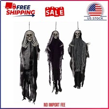 3-Pack Halloween Hanging Grim Reaper Decorations Adjustable Arms Skull picture