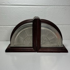 Kirk Stieff Pewter Monticello Bookends Thomas Jefferson Architectural Wood Pair picture