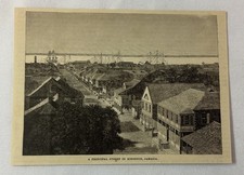 1886 magazine engraving~ STREET IN KINGSTON, Jamaica picture