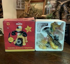 Vintage Disney Pluto Talking Animated Telephone~STILL IN PLASTIC New Old Stock picture