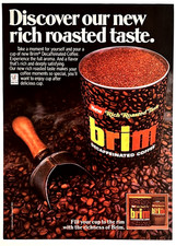 General Foods Brim Rich Roasted Taste Decaffeinated Coffee Vintage Print Ad 1983 picture