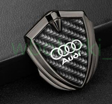 1 Pcs For Audi Black Car Carbon Fiber Emblems Side Window Badge Stickers picture
