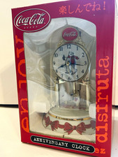 Vintage Coca Cola Polar Bear Anniversary Clock NIB New 2001 Dome Rotating CCM47  picture