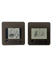 2 Vintage Comic Cartoon Photo Slides Grim Reaper Doctor L.A. Color Labs picture