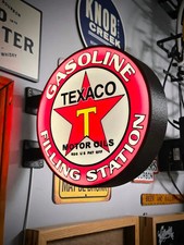 texaco double sided light up led sign picture