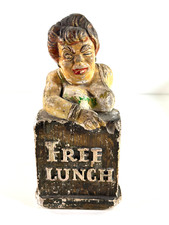Antique 1920's Free Lunch Bar Chalkware plaster statue sculpture bordello  picture