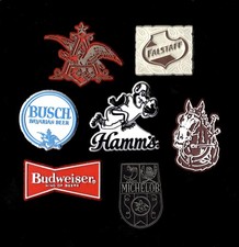 7x Lot Vtg Beer Magnet Rubber Flexible Fridge Advertising  '70s Budweiser Hamm's picture