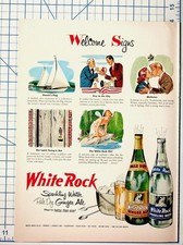 Vintage White Rock Welcome Signs Ad Sparkling Water Ginger Ale Original Print picture