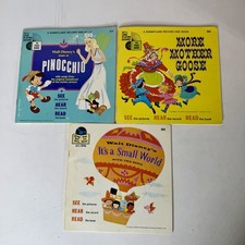 Vintage Disneyland Book And Record Lot 3 Pieces Good Condition picture