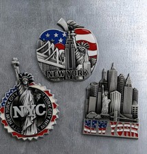 3pk NEW YORK CITY 3D Fridge Magnets Collection, Metal Alloy, Batch #2, NEW picture