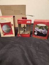 Hallmark Keepsake Collector Series Star Wars Set Of 3 Han Obi-Wan and Death Star picture