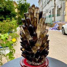 24.2LB  New Find black PhantomQuartz Crystal Cluster Mineral Specimen picture