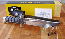 🔎LEROY REMER CUSTOM BUCK KNIFE 119 / 188 SPECIAL 420HC BLADE w/ LEATHER SHEATH picture