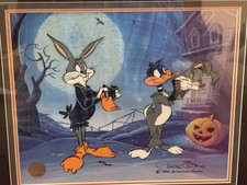 Trick Or Treat Chuck Jones Signed Cel Bugs Bunny Daffy Duck 184/500 Rare picture