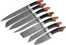 Professional Custom Made Damascus Steel 7 pieces of Utility Kitchen Chef set picture