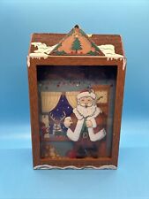 Dancing Santa House of Lloyds Co. 1993 shadow box music box picture