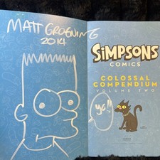 Simpsons Comics Colossal Compendium #2 2014 w/ SIGNED MATT GROENING SKETCH 🔥🔥 picture