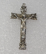 Vintage Creed Sterling Silver Crucifix Cross Pendant 2 