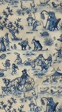 5th Ave Covington Vintage Toile Home Dec Cotton 8 Yards 54” Nursery Animals TPSA picture