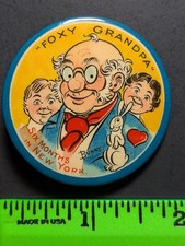 Vintage Foxy Grandpa Cartoon Comic Strip Pinback Pin picture
