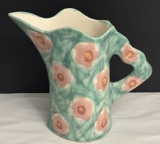 Ingrid Flower Design Decorative Collectible Handled Floral Pitcher Jug Vase picture