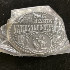 2005 Hesston National Finals Rodeo NFR Youth Belt Buckle Montana Silversmiths picture