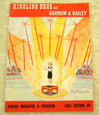 1953 Ringling Bros Barnum & Bailey circus magazine program photos stories vtg ad picture
