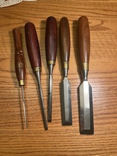 Group of 5 CROWN BENCH CHISELS 1/8
