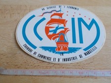 Vintage sticker CCIM - LA CHAMBRE DE COMMERCE ET D'INDUSTRIE de MARSEILLE picture