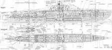 U-BOAT TYPE XXI GERMAN SUBMARINE DETAILED PLAN KRIEGSMARINE UNTERSEEBOOT 1944 picture