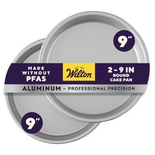 Wilton 2-Piece 9x2 Inch Round Cake Pan Set Silver – Baking Layer Cake Pans picture