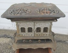 Rare 1885 Golden Star Sad Iron Heater Stove Myers & Osborn 4 burners & stove top picture