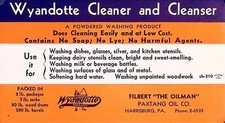 Wyandotte Cleaner Cleanser Paxtang Oil Co. Advertising Sign Card 1930s USA picture