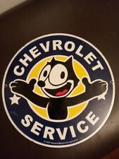 Vintage 1957 Felix Chevrolet Porcelain Sign Lowrider Hot Rod picture