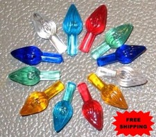 12 Med/Large Twist Flame Lights Bulbs Peg for Ceramic Christmas Tree  picture