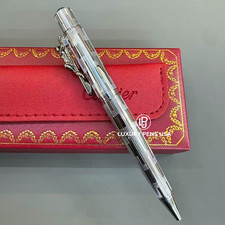 CARTIER Panthère Large Sterling Silver Limited Edition Ballpoint Pen Rare picture