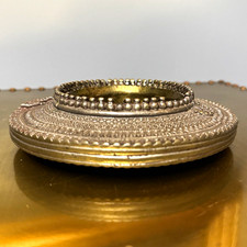 Antique Indian Dhokra Brass Tribal Anklet Catchall Dish – Vintage Repurposed picture