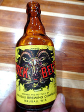 RARE VINTAGE 1944 WAUSAU BREWING BOCK BEER STEINIE BOTTLE WAUSAU WISCONSIN WIS picture