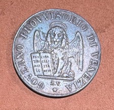 1849-Zv ITALY Venice 5 Centesimi Copper Coin-23.5MM-KM#809 picture