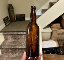 Born & Co Columbus OH Ohio Amber Emb Pre-Pro Loop Seal Beer Bottle 1890s Era picture