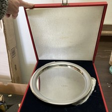 Vintage Cartier Pewter Plate w. box & dust bag NO MONOGRAM 10.75